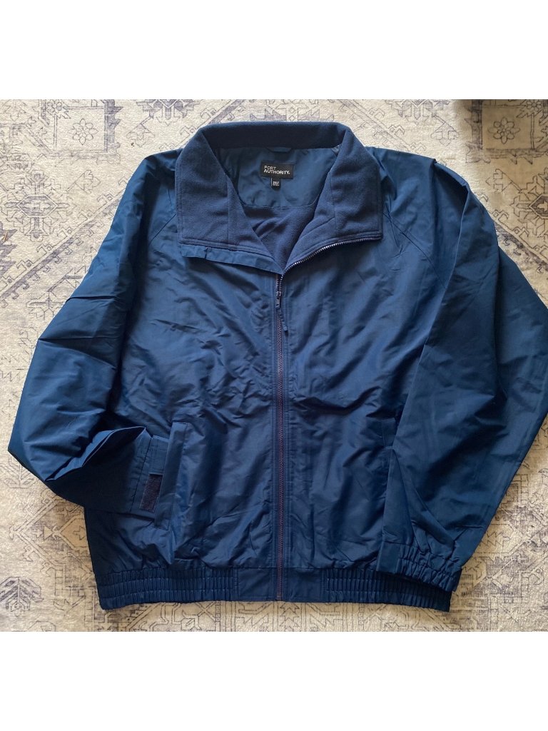 J329 Port Authority Navy 2xlt Zip-Up Jacket Fleece Lining Lightweight Charger